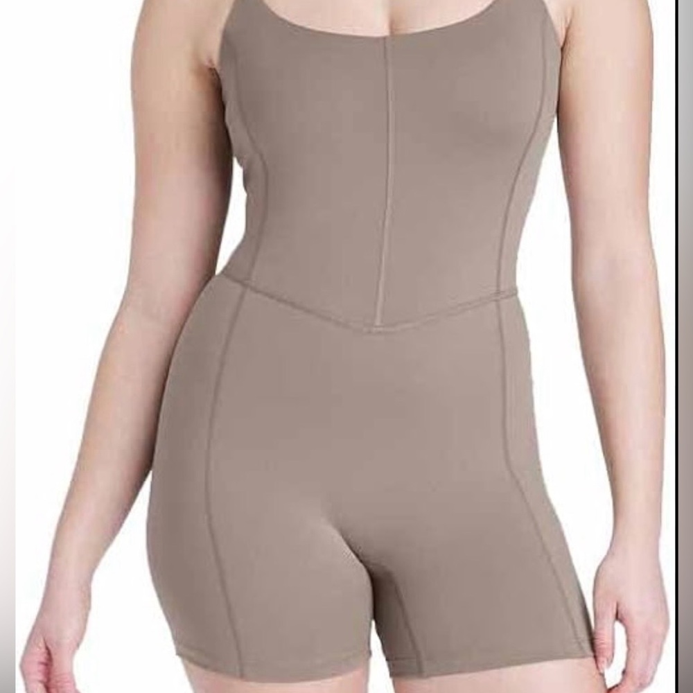 All in Motion Women’s Brushed Sculpt Short Bodysuit Dark Brown